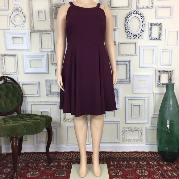 torrid Dresses & Skirts - Torrid | High Neck Sakter Dress Deep Plum 22